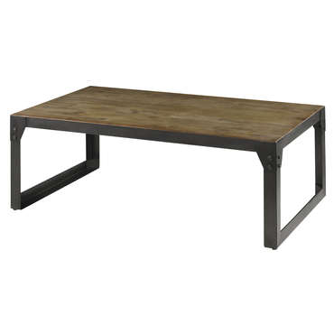 Table basse 120 cm WORKER en acacia massif et pied